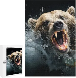 Bear Holding Fish Puzzle for Women Men Jigsaw Puzzles for Adults 1000 PCS Challenging Puzzle for Family Wedding Gift