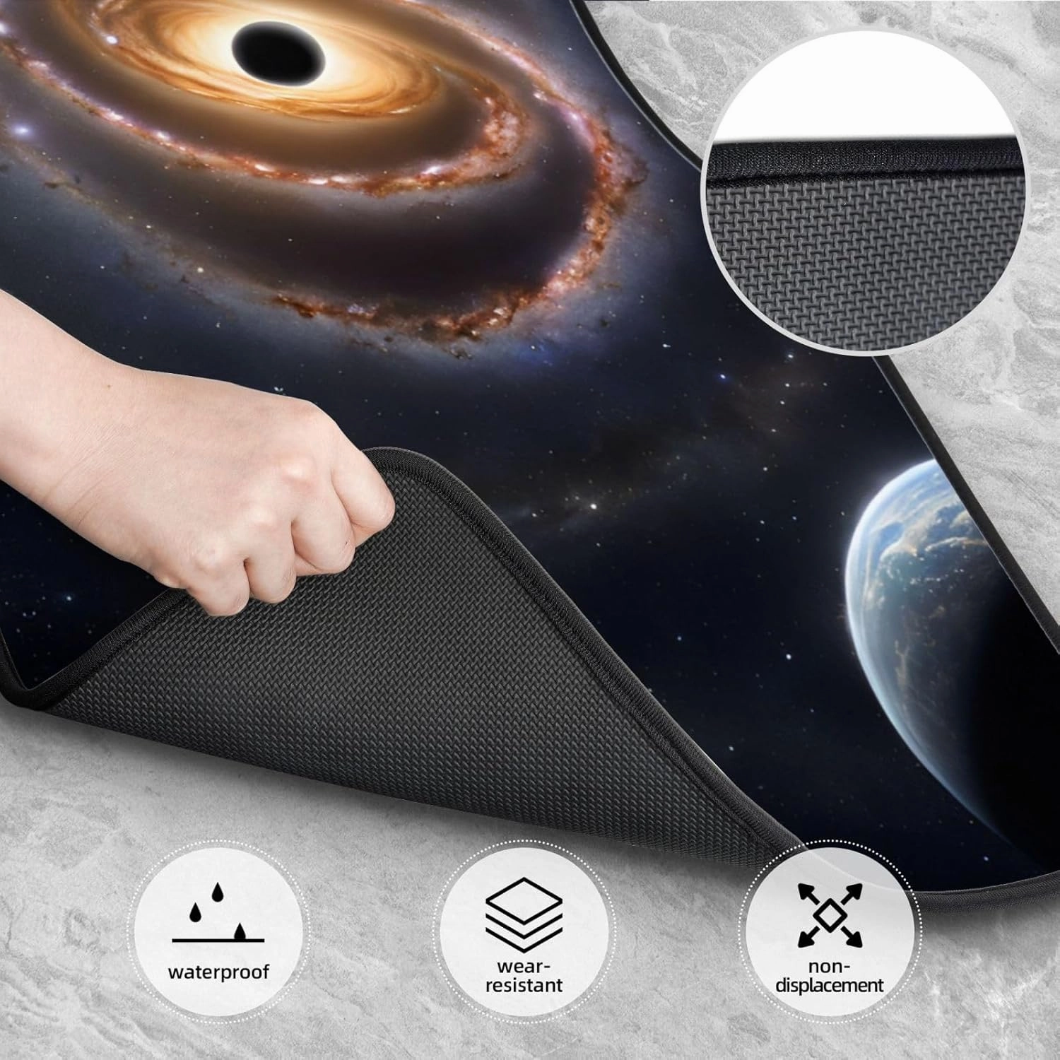 Beautiful Galaxy Universal Car Floor Mats, Car Foot Mat Set of 4 Pieces, Automotive Front Rear Floor Foot Mats, Anti-Slip Neoprene Car Floor Rugs,for Suvs, Sedans, Van, Trucks