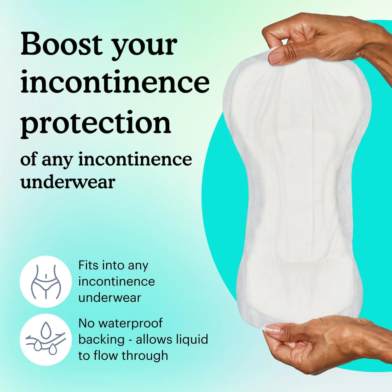 Because Premium Incontinence Booster Pads for Men and Women, Adds Extra Absorbency to Adult Diapers, Super Soft, Adhesive Strip Backing, Unisex, 180 Count (9 Packs of 20)