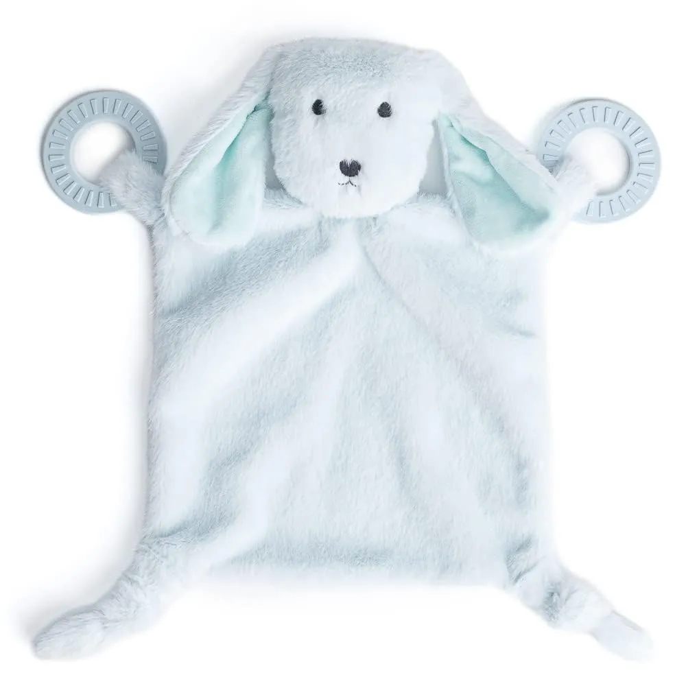 Bella Tunno Happy Teether and Buddy – Soft, Plush Animal Baby Lovey and Easy Grip Baby Teether Toy for Baby Teething Relief and Comfort (Dog Teether and Lovey)