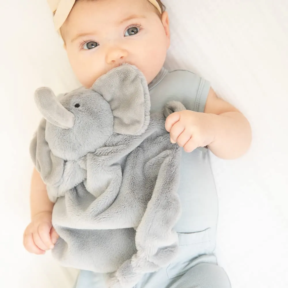 Bella Tunno Teether Buddy – Soft, Plush Baby Lovey with Textured Baby Teether Toy and Gentle Rattling Head, Comforts and Brings Teething Relief, Colorful Animal-Themed Baby Teething Toys (Elephant)