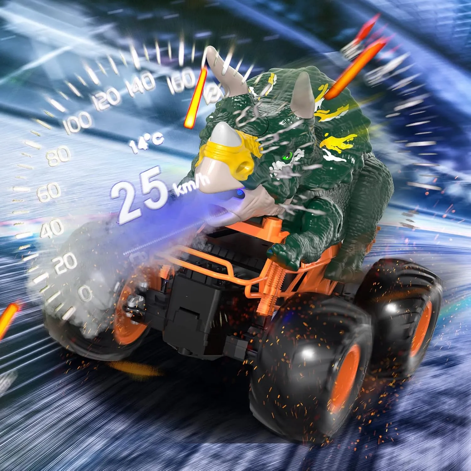 Bennol Remote Control Dinosaur Truck Toys for Kids Boys 3-5 4-7, 2.4GHz RC Dino Car Toys with Light, Sound & Spray, Indoor Outdoor All Terrain Electric RC Monster Car Gifts for 3 4 5 8 10 12 Boys Kids