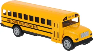 BESPORTBLE 1Pc Alloy Pull Back School Bus for Lightweight Portable Vehicle Model Bright Funny Design Safe Smooth Surface Great Present