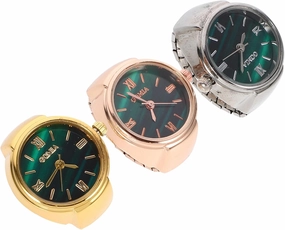 BESPORTBLE Stylish Ring Watch for Women Polished Silver Mini Watch Ring for Decor