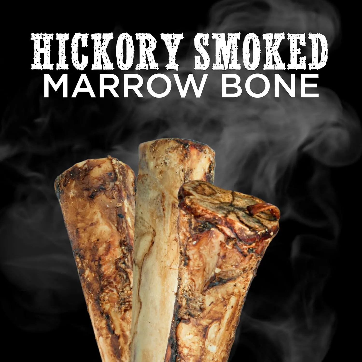 Best Bully Sticks Hickory Smoked Marrow Bones - 8 Count (Pack of 1) - No Additives, Long-Lasting, Great for Large Breeds