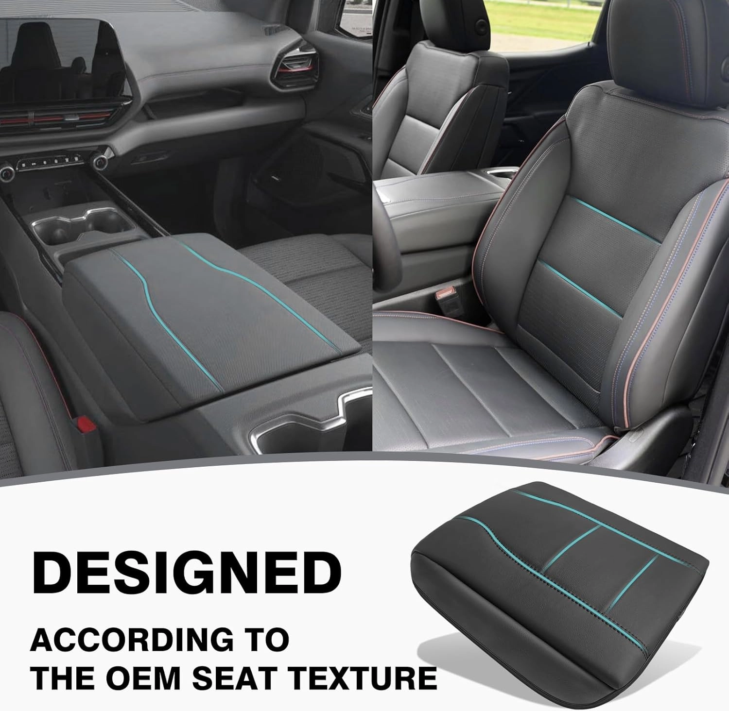BestEvMod Center Console Armrest Pad Cover Compatible with Chevrolet Silverado EV RST WT LT/GMC Sierra EV 2025 2024 Extra Soft Microfiber Leather Protector Seat Armrest Cover (Thickened)