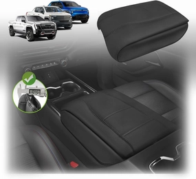 BestEvMod Center Console Armrest Pad Cover Compatible with Chevrolet Silverado EV RST WT LT/GMC Sierra EV 2025 2024 Extra Soft Microfiber Leather Protector Seat Armrest Cover (Thickened)