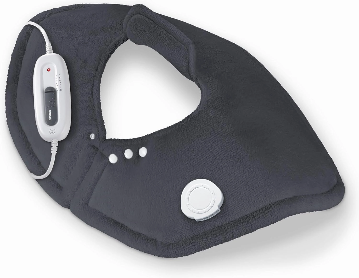 Beurer UHP54 Shoulder Heating Pad with Extra Soft Fabric, Fast Heating (107-141°F), 6 Temperature Settings, Auto Shut-Off, 22” x 20.5”, Machine Washable