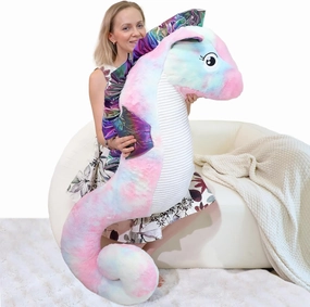 Big Seahorse Stuffed Animals Plush 47 inch, Giant Stuffed Seahorse Plushies, Huge Plush Seahorse Gift for Kids Boys, Birthday,Valentine,Christmas