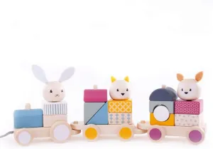 Bigjigs Toys, 100% FSC Certified Wooden Toy Train, Wooden Toys, Pull Along Toy, Wooden Toys 1 Year Old, Wooden Train, Kids' Pull-Along Wagons