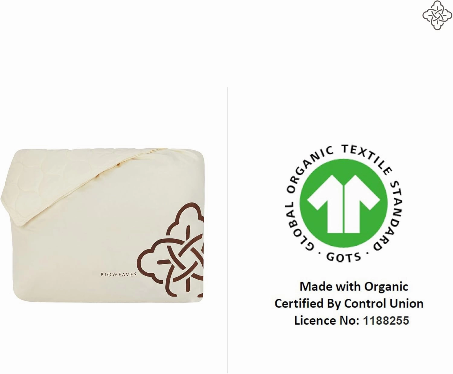 Bioweaves 100% Organic Cotton Mattress Pad Cover, GOTS Certified Cooling Quilted Fitted Mattress Topper & Protector with Soft Cotton Wadding - 20 Inch Deep Pocket, Full
