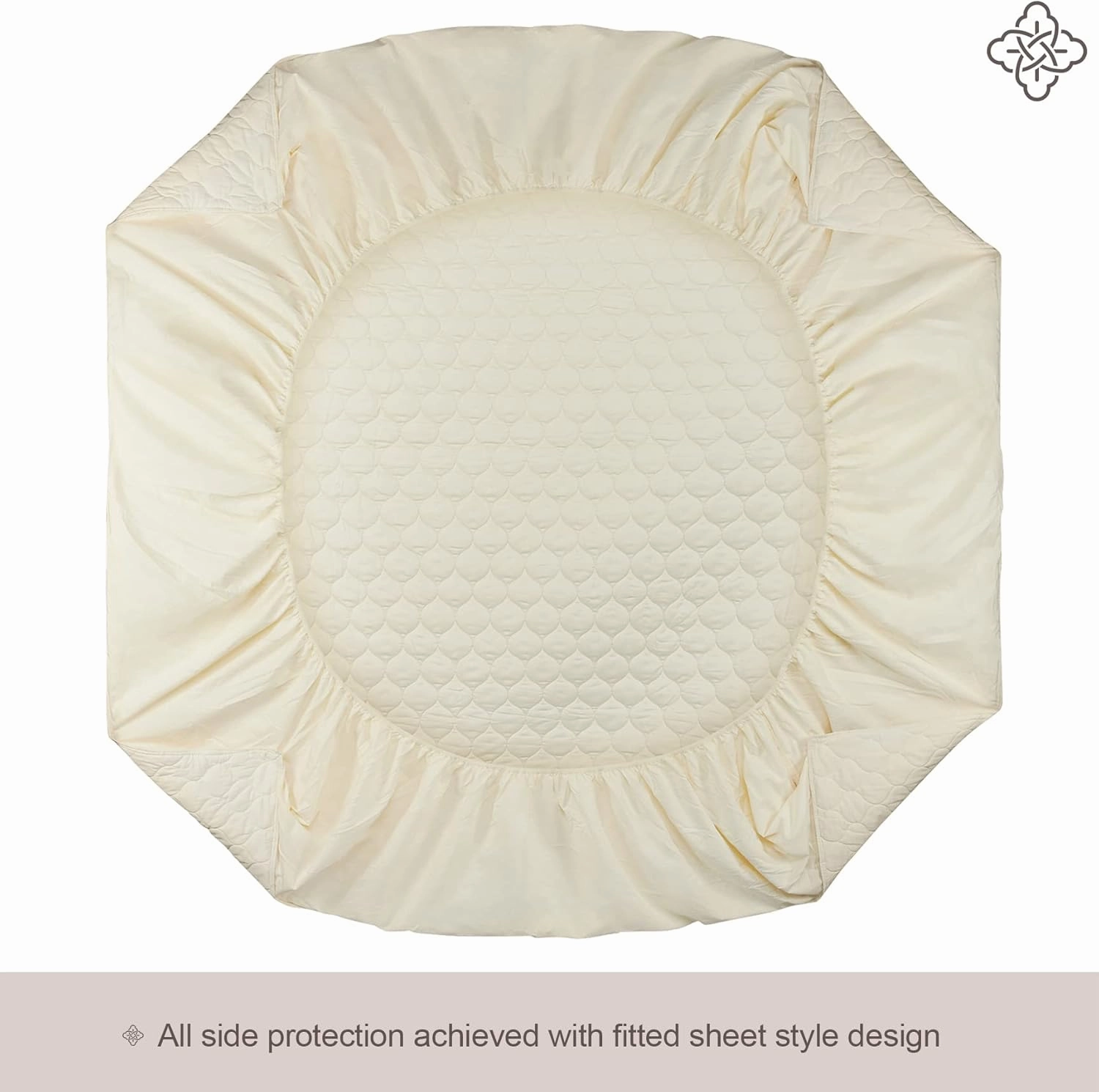 Bioweaves 100% Organic Cotton Mattress Pad Cover, GOTS Certified Cooling Quilted Fitted Mattress Topper & Protector with Soft Cotton Wadding - 20 Inch Deep Pocket, Full