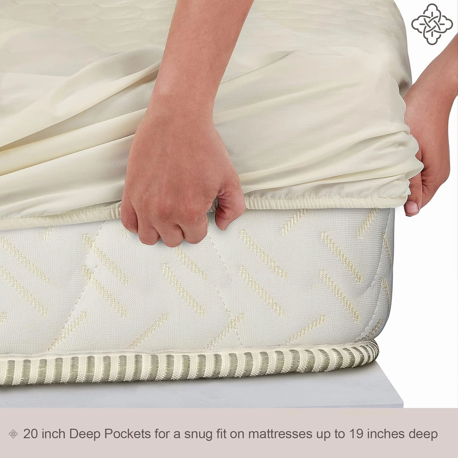 Bioweaves 100% Organic Cotton Mattress Pad Cover, GOTS Certified Cooling Quilted Fitted Mattress Topper & Protector with Soft Cotton Wadding - 20 Inch Deep Pocket, Full