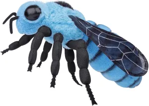Blue Bee Plush Toy, Honey Bee Stuffed Animal, Honeybee Hugging Pillow, Gift for Kids, Home Decor,L