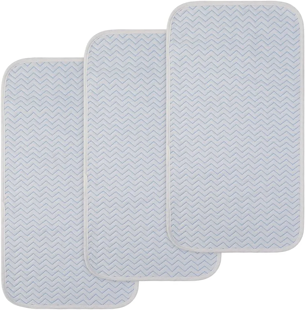 BlueSnail Ultra Soft and Absorbt Quilted Waterproof Changing Pad Liner 3pk (blue)