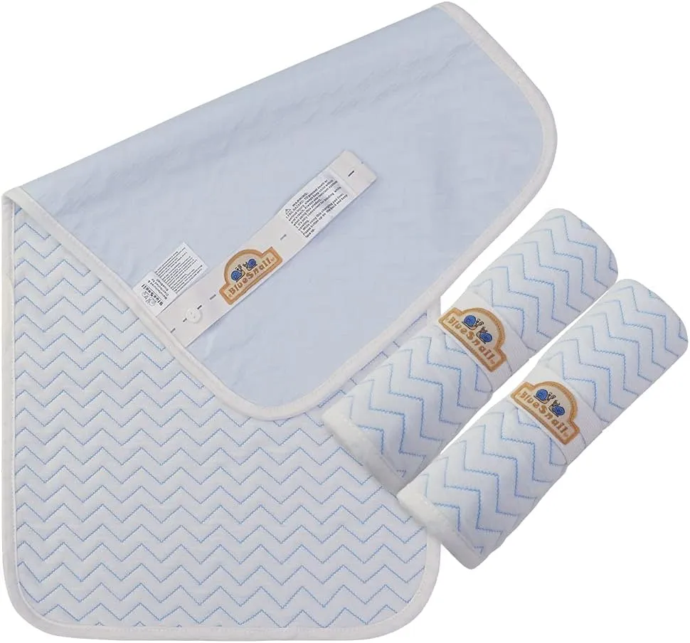 BlueSnail Ultra Soft and Absorbt Quilted Waterproof Changing Pad Liner 3pk (blue)