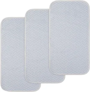 BlueSnail Ultra Soft and Absorbt Quilted Waterproof Changing Pad Liner 3pk (blue)