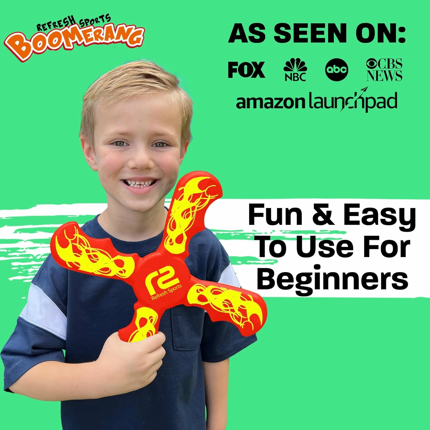 Boomerang for Kids - It Really Does Fly Back - Fun & Easy to Use Toy Gifts for Boys & Girls - Soft Foam Design Allows for Safe Play Perfect Beginner Toy Gift Idea & Kids Boy Birthday Party Activity