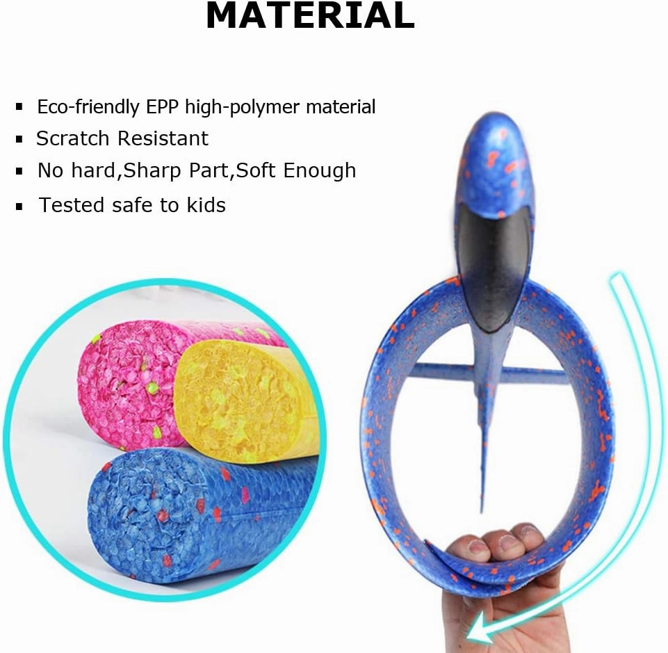 BooTaa 2 Pack Airplane Toys, 17.5" Large Throwing Foam Plane, 2 Flight Mode Glider, Flying Toy for Kids, Birthday Gifts for 3 4 5 6 7 8 9 10 11 12 Year Old Boys Girls, Outdoor Sport Toys Party Favors