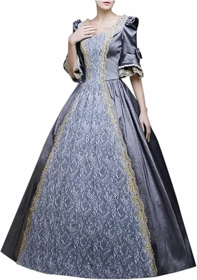 BOXIACEY Women 1800s Ball Gown Rococo Dress Renaissance Medieval Costume Victorian Ball Gown Princess Cosplay Costumes