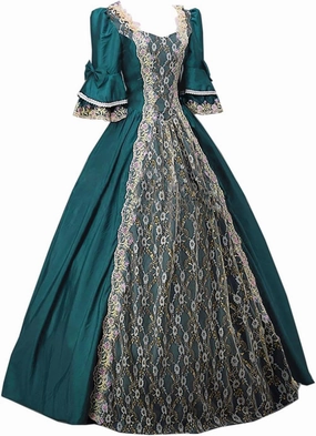 BOXIACEY Women 1800s Ball Gown Rococo Dress Renaissance Medieval Costume Victorian Ball Gown Princess Cosplay Costumes