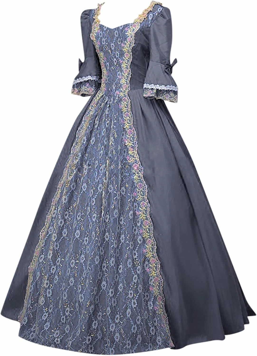 BOXIACEY Women 1800s Ball Gown Rococo Dress Renaissance Medieval Costume Victorian Ball Gown Princess Cosplay Costumes