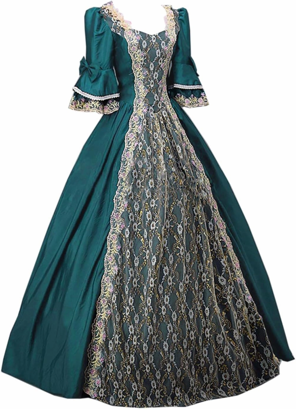 BOXIACEY Women 1800s Ball Gown Rococo Dress Renaissance Medieval Costume Victorian Ball Gown Princess Cosplay Costumes