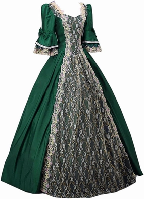 BOXIACEY Women 1800s Ball Gown Rococo Dress Renaissance Medieval Costume Victorian Ball Gown Princess Cosplay Costumes
