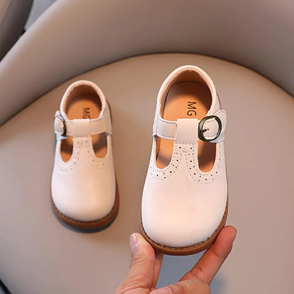Boys Pu Shoes Vintage Girls Academy Wind Small Single Shoes