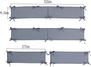 Breathable and Soft 4 in 1 Cushion, Four-Piece Thickened Anti-Collision Pad for Side (Gray)