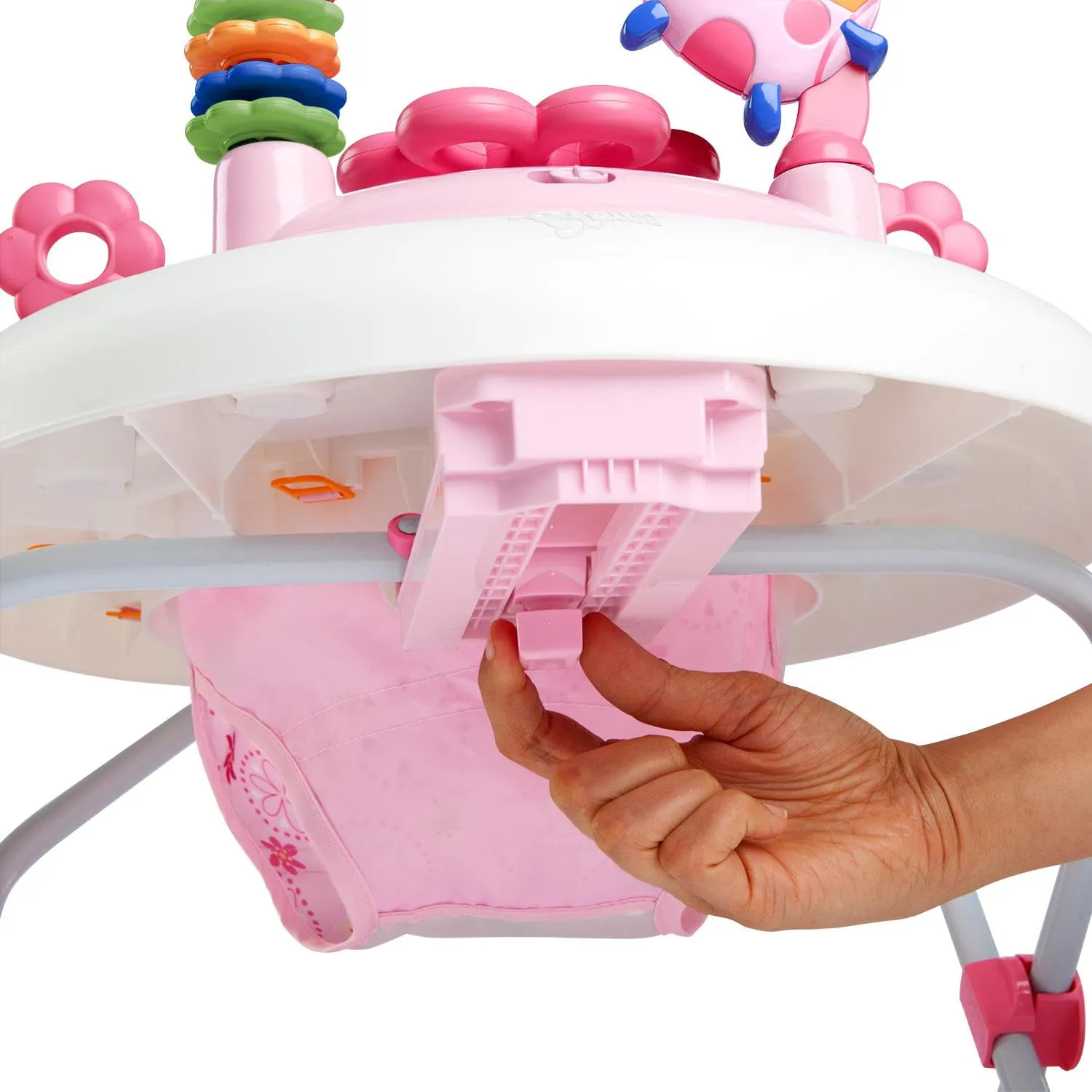 Bright Starts JuneBerry Walk-A-Bout Baby Walker and Entertainer, Removeable Floor Toy, with Easy Fold Frame for Storage, Ages 6 Months  