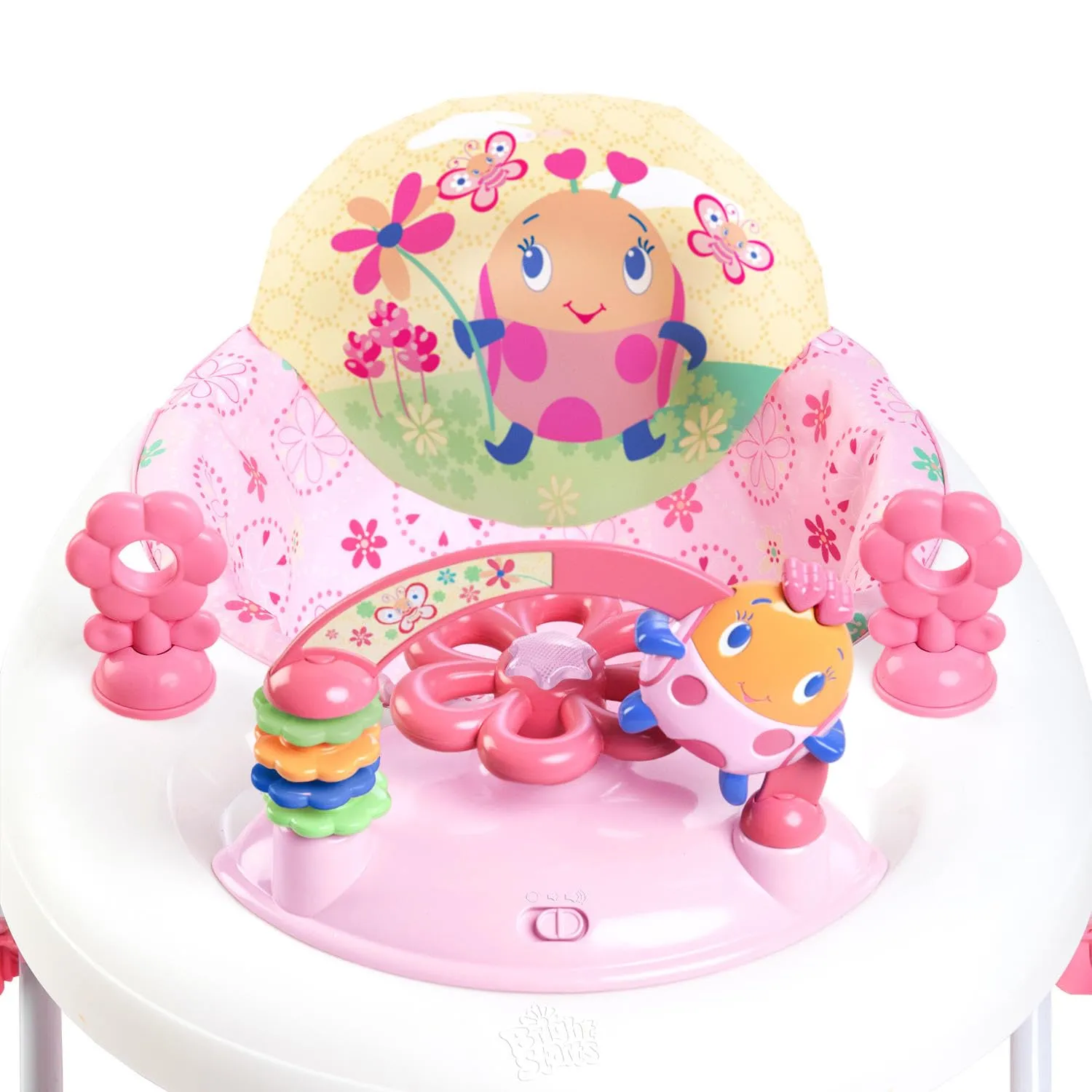 Bright Starts JuneBerry Walk-A-Bout Baby Walker and Entertainer, Removeable Floor Toy, with Easy Fold Frame for Storage, Ages 6 Months  