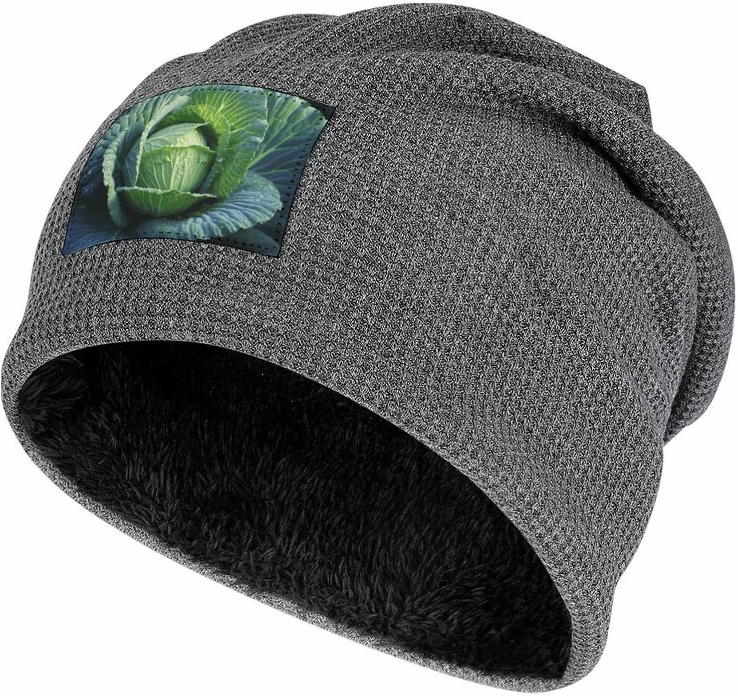Bright Cabbage Unisex Winter Hat Soft Warm Cuffed Beanie Hat Slouchy Skull Cap for Women Men Fall Winter