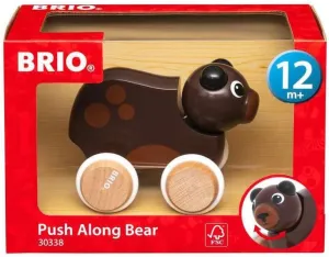 BRIO 30338 Push Along Bear | The Perfect Playmate for Your Toddler, White