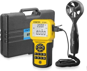 BTMETER BT-846A Pro HVAC Anemometer Measures Wind Speed Flow Temperature CFM Air Flow Velocity Meter with Backlight MAX MIN AVG
