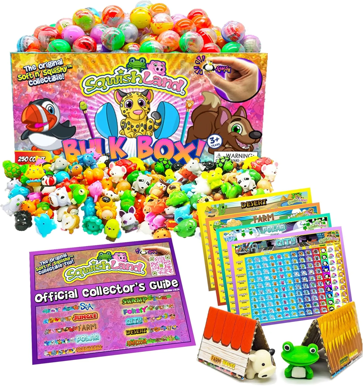 Bulk Box (250 Capsules) -Series 6: Mini Capsule Squishy Animal Toys | Perfect Party Favors, Pencil Toppers, Classroom Prizes, Collectible Toys for Kids