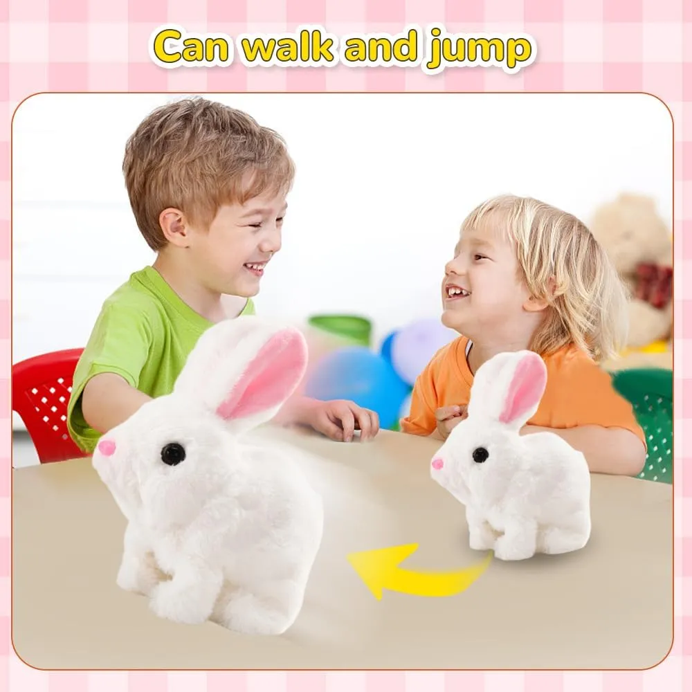 Bunny - My Realistic Bunny Toy, 2025 Upgraded Interactive Realistic Bunny, Realistic Bunny Stuffed Animals Can Walk and Talk, Realistic Bunny Toy Handmade Interactive Bunny Robot (Grey)