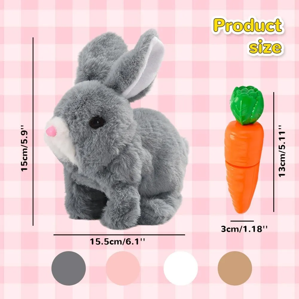 Bunny - My Realistic Bunny Toy, 2025 Upgraded Interactive Realistic Bunny, Realistic Bunny Stuffed Animals Can Walk and Talk, Realistic Bunny Toy Handmade Interactive Bunny Robot (Grey)
