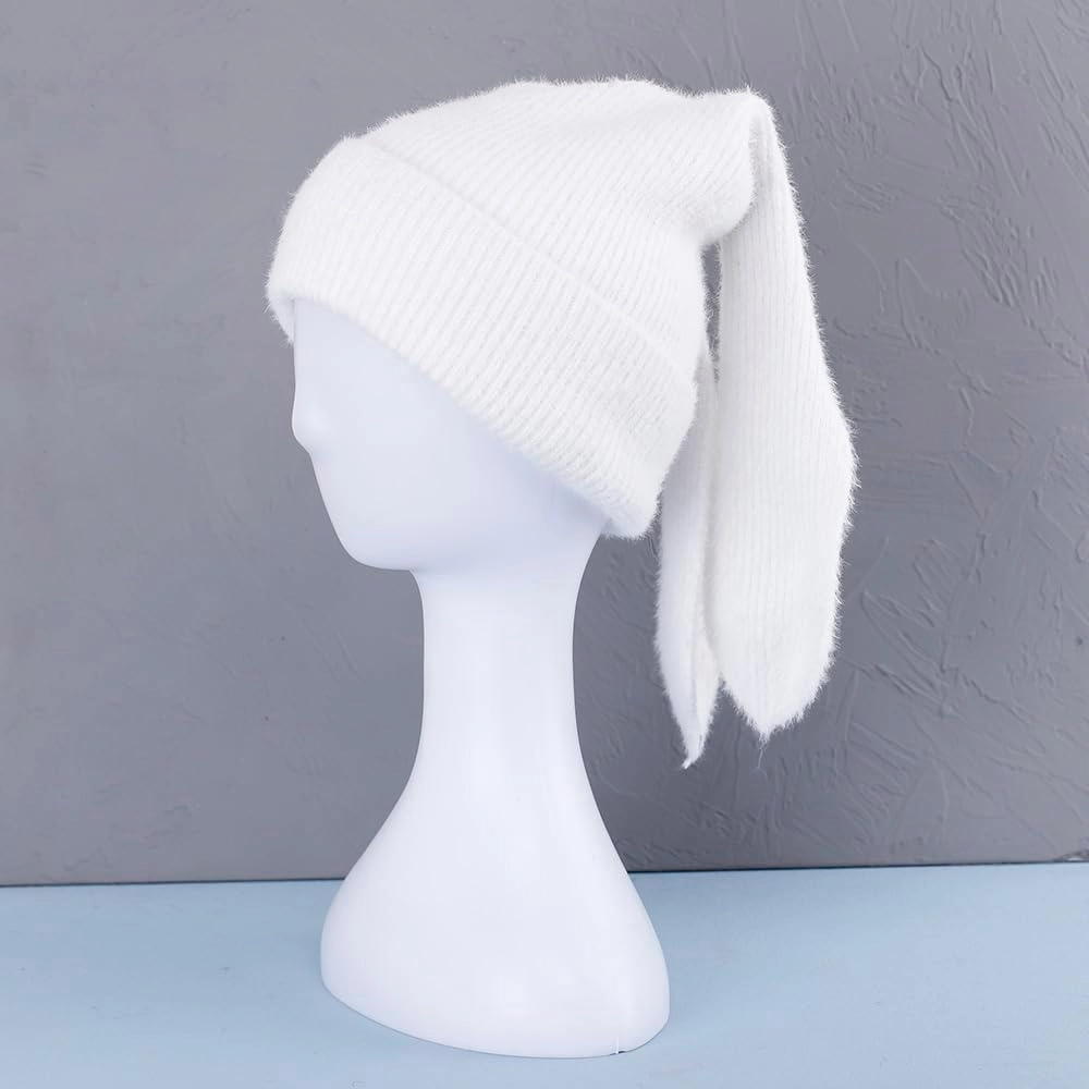 Bunny Beanie Hats for Women Cute Rabbit Beanie Crochet Hats Winter Cap Warm Skull Cap Outdoor Ski Slouchy