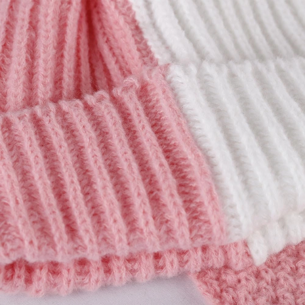 Bunny Beanie Hats for Women Cute Rabbit Beanie Crochet Hats Winter Cap Warm Skull Cap Outdoor Ski Slouchy