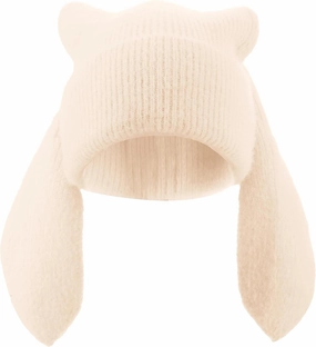 Bunny Beanie Hats for Women Cute Rabbit Beanie Crochet Hats Winter Cap Warm Skull Cap Outdoor Ski Slouchy