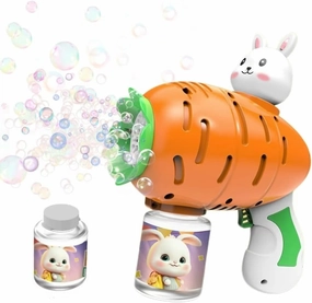 Bunny Bubble Blaster – No-Spill LED Bubble Gun, Includes Bubble Solution – Summer Outdoor Toy&Gift for Kids