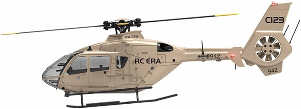 C123 EC135 RC Helicopter with Gyro Stabilized, 1/36 Scale 6CH Single-Rotor RC Helicopter with Altitude Hold & Optical Flow Positioning - RTF
