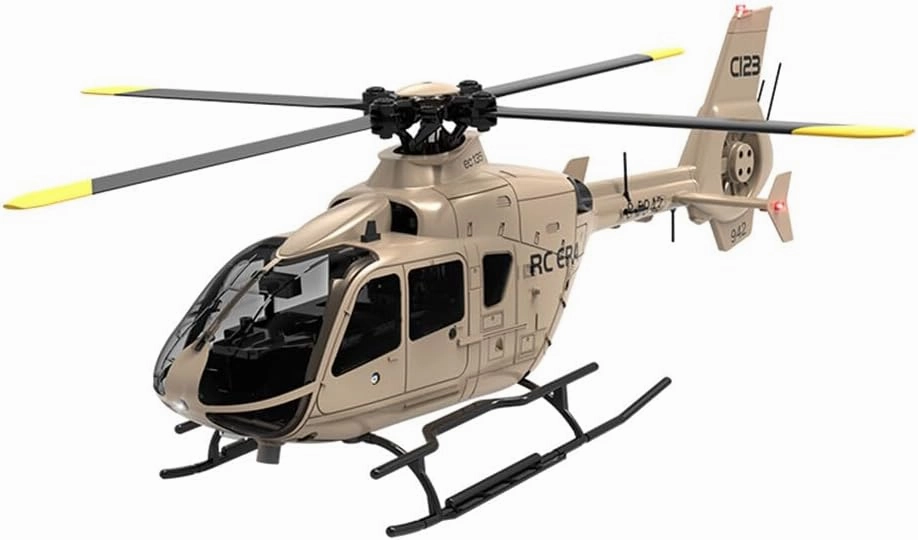 C123 EC135 RC Helicopter with Gyro Stabilized, 1/36 Scale 6CH Single-Rotor RC Helicopter with Altitude Hold & Optical Flow Positioning - RTF