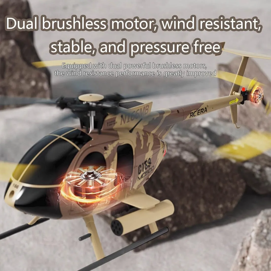 C189 MD500 Little Bird RC Helicopter, 1/28 2.4G 4CH Single-Rotor Aircraft Model with 6-axis Gyro, One-Key Takeoff/Landing, Gift for Model Airplane Enthusiast (RTF Version/Army Green)