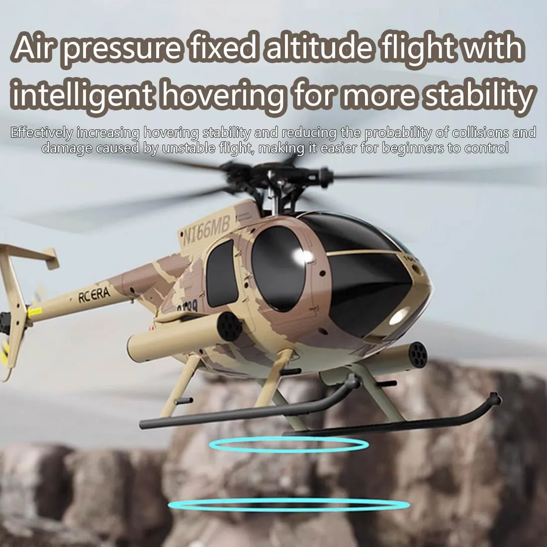 C189 MD500 Little Bird RC Helicopter, 1/28 2.4G 4CH Single-Rotor Aircraft Model with 6-axis Gyro, One-Key Takeoff/Landing, Gift for Model Airplane Enthusiast (RTF Version/Army Green)