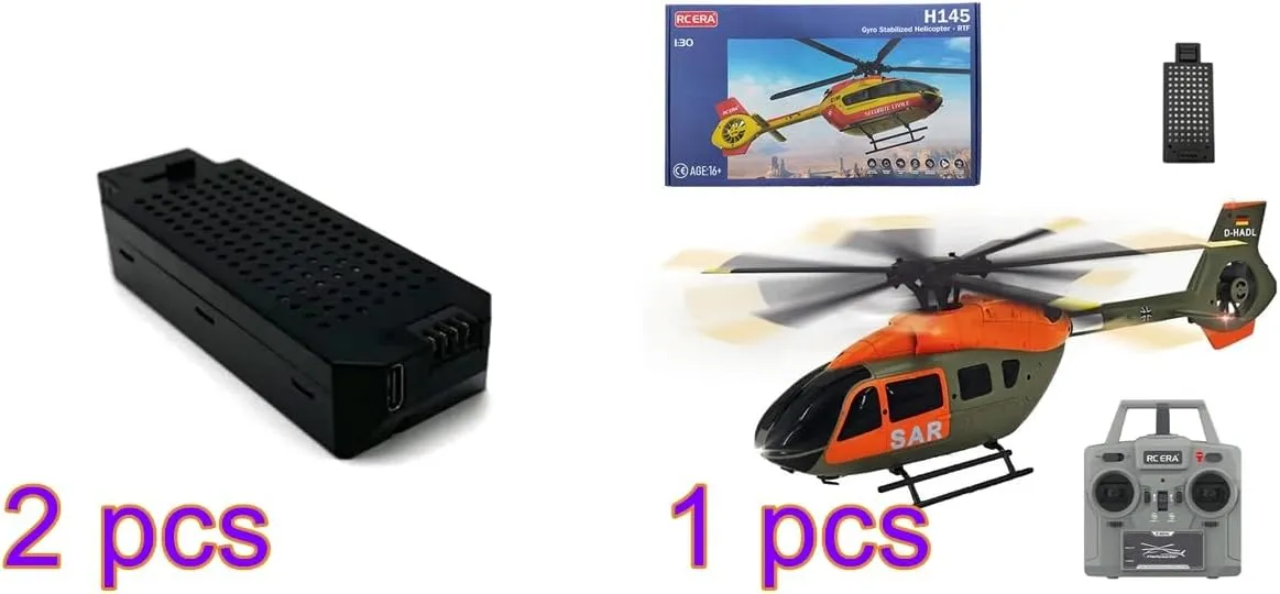 C190 H145 RC Helicopter for Adults, 1/30 Scale 2.4G 6CH Single Rotor RC Helicopter with Altitude Hold 6G Gyro & Dual Brushless Motor - RTF