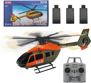 C190 H145 RC Helicopter for Adults, 1/30 Scale 2.4G 6CH Single Rotor RC Helicopter with Altitude Hold 6G Gyro & Dual Brushless Motor - RTF