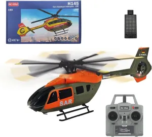 C190 H145 RC Helicopter with 6 axis Gyro, 1:30 Scale 2.4G 6CH Flying Aircraft Model Optical Flow Positioning, RC Military Helicopter Gift for Adults (1 Battery)