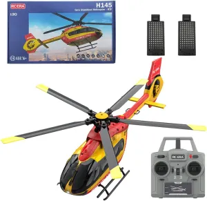 C190 Remote Control Helicopter, H145 6CH Single Rotor RC Airplane with 6-Axis Gyro, 1/30 Scale RC Aircraft for Adults Beginners, Maintain Altitude Hover/Optical Flow Positioning